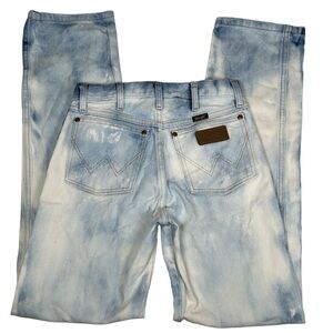 Wrangler bleached acid Wash western Blue Jeans cowboy